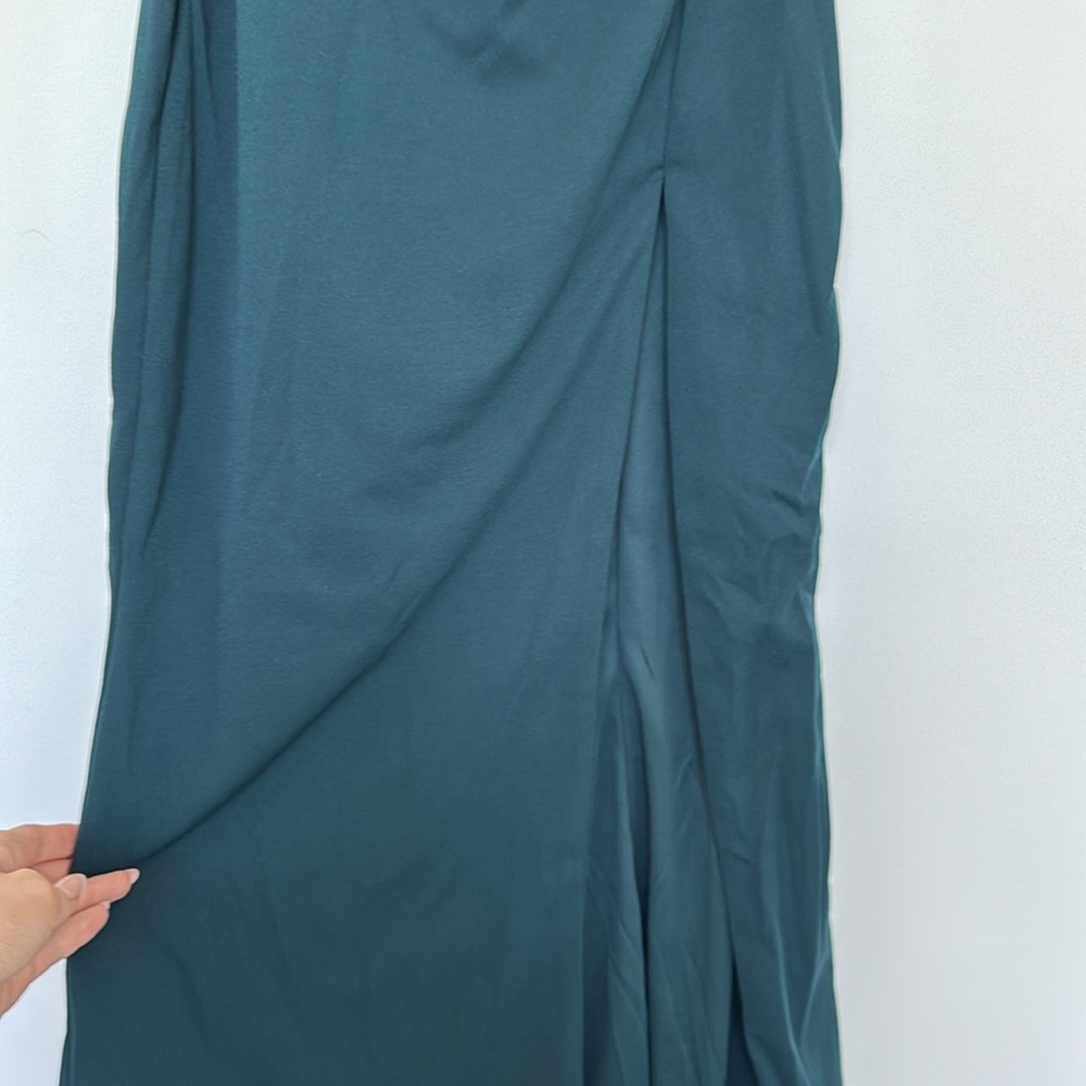 Lulu's Marvelous Entrance Emerald Green Pleated Strapless Maxi Dress - Size S - Picture 5 of 11